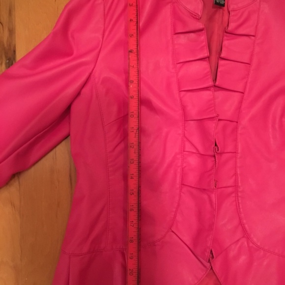 INC Pink Leather Like Jacket - Picture 6 of 8